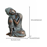 Southeast Asian Design Sleeping Buddha Figurine Resin Craft Resting Buddha Sculpture Artisan-Made Look House Decoration for Meditation Enthusiasts, Mindful Movement Practitioners, Living Room, Office, Entryway