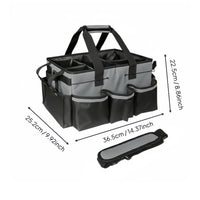 Cleaning Supply Carrier Includes Shoulder Strap Multi-Compartment Tool Tote Adjustable Dividers Car Trunk Organizer for Cleaners