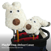 Novelty Dog Golf Headcover | Soft furry knit Exterior, Thick Padded Protection, luxurious Golf Club Cover