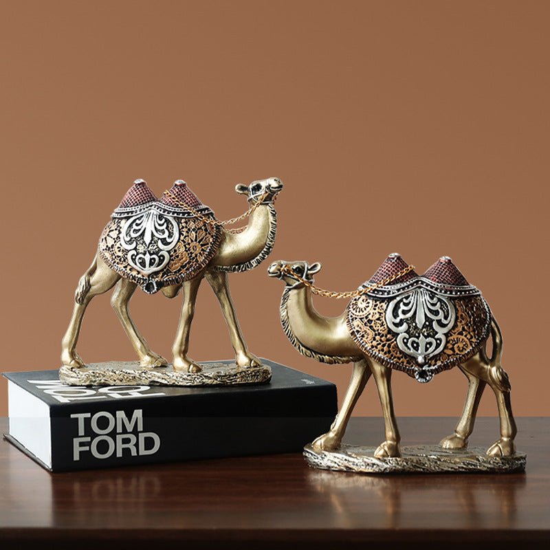 American Style Minimalist Resin Craft Camel Animal Figurine Creative Gift for Home Study Office Decoration