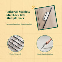 Stainless Steel Lock Box, Aluminum Alloy Panel Lock Unit, Security Locking Hardware for Sliding panes and Doors