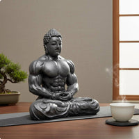 Muscular Buddha Statue Creative Design Bodybuilder Buddha Figurine Vintage