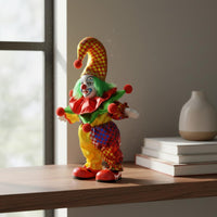 Ceramic Clown Doll Hand Painted Collectible Harlequin Figure Poseable Body