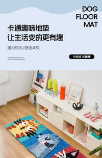儿童地毯宠物长条卡通地垫可爱猫咪ins风卧室床边毯凉感夏季防滑
