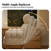 Upholstered Rotate Armchair High Spine Support Lounge Chair Thickly Padded Modern & Look for Readers, Homeowners, Bedroom