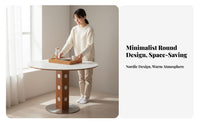 Space-Saving Round Pedestal Table Nordic Design circular table with Tripod Base Modern design Household Furniture Minimalist for Small Apartment Dwellers, Families, Homeowners, Dining Room, Home, Kitchen, Morning Dining Corner