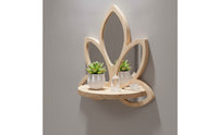 Wall Mirror with Shelf Decorative Mirror with Shelf Boho for Entryway, Bedroom, Vanity