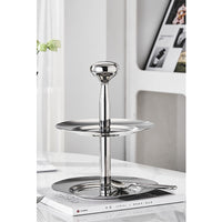 Nordic Light Luxury Stainless Steel Double-Layer Fruit Bowl