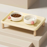 Elevated Pet Tray Shallow Recessed Surface Raised Pet Feeder Polished