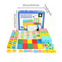 200 Pieces Early Math Tile Game Wood Number Tile Game Tiles Counting Skills Number Match Dominoes for Preschool, Classroom