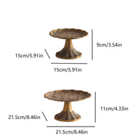 2 Pieces Pedestal Dish Antique Vintage Style Tray Decorative for Coffee Table