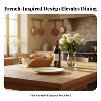 French Ceramic Tableware Set, Underglaze Color, Elegant Bowls & Plates, Home Dining, Microwave Gift Choice