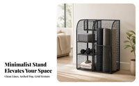 Removable Exercise Mat Mat Holder | Freestanding Metal Frame, Open-Grid Construction, Workout Gear Organizer