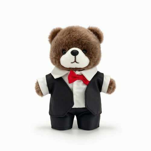 Teddy Bear Pendant Mini Stuffed Bear with Clothing Colorful for Couples