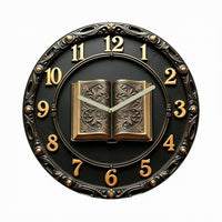 Round Analog Wall Timepiece 12-Hour Clock Face Home Decor Easy to Read