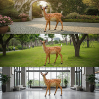 Realistic Deer Garden Statue Lifelike Deer Statue Outdoor Animal Figure Weatherproof for Nature Lovers, Gardeners, Courtyard