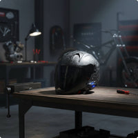 Three Quarter Helmet | molded Carbon-Fiber Look, Low-Profile with communication system System, for Daily Commuting