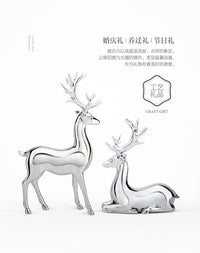 Resin Craft Couple Deer Figurine for Home Decor