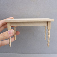 1:12娃娃屋dollhouse微缩场景摆件迷你家具现代简约diy素坯桌子
