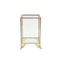 Gold-Tone Makeup Brush Holder Elegant Cosmetic Organizer Vintage Holder with Metal Frame Versatile for Vanity, Dressing Table