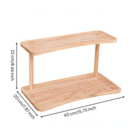 Simple Display Shelf with Two Tiers Space-Saving Wooden Display Shelf Minimalist Aesthetic for Desk