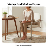 Upholstered Armchair Retro aesthetic Dining Room Chair Ergonomic Support for Bedroom