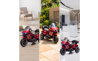 Kids 12V Youngster's Push-Along Motorcycle Powered Electric Tricycle for Young Children, Backyard, Playroom