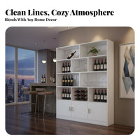 Beverage Bar Cabinet Sturdy Construction Freestanding Beverage Bar Cabinet Thickened Board Living Room Partition Shelf for Adults, Entertainment Area