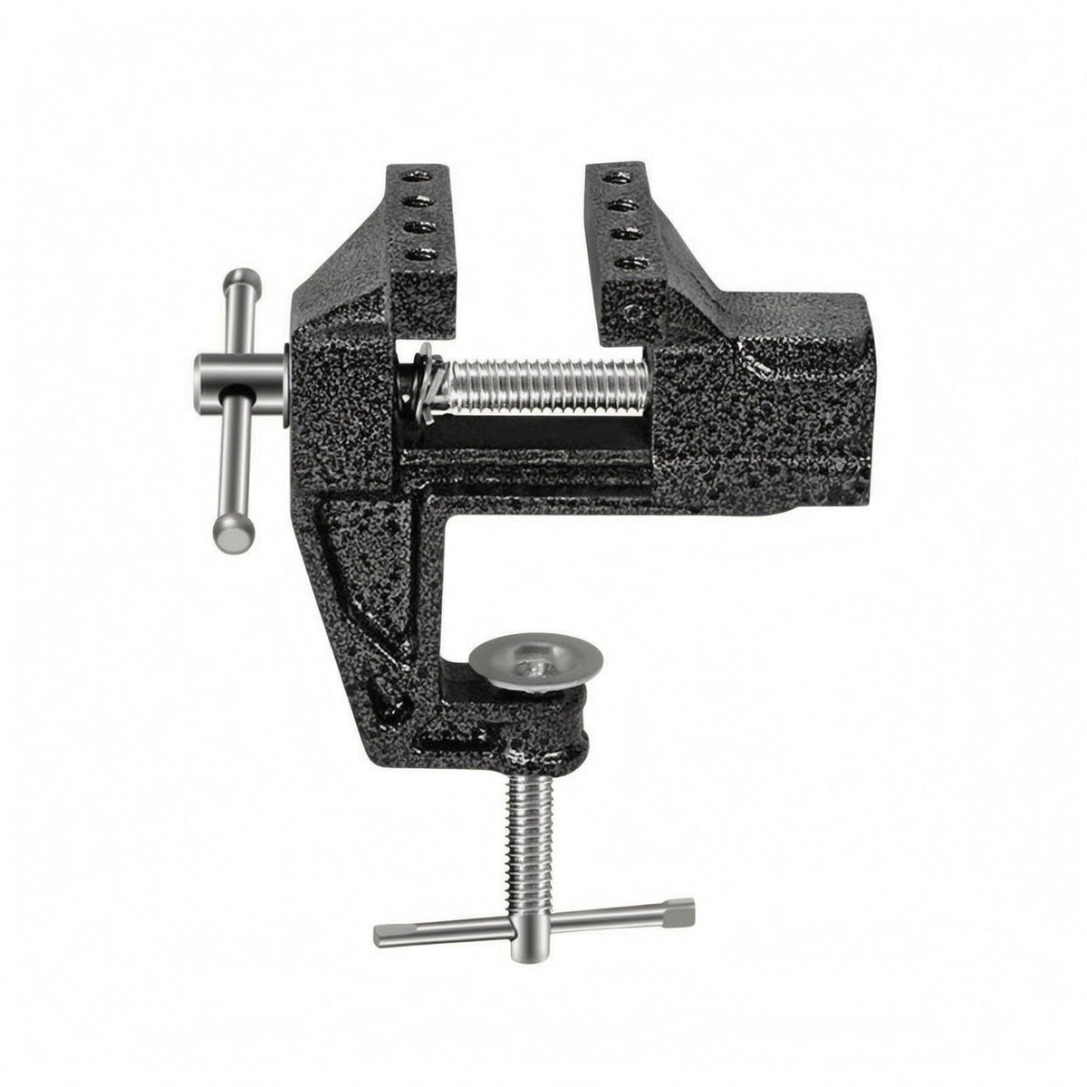 Mini Desktop Vise Dark Textured Finish Workholding Tool Compact Size
