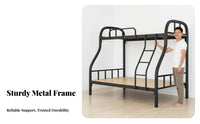 Metal Bunk Bed Space-Saving Design Iron Bunk Bed Stable for Students, Adults, Dormitory, Dorm Room, Apartment
