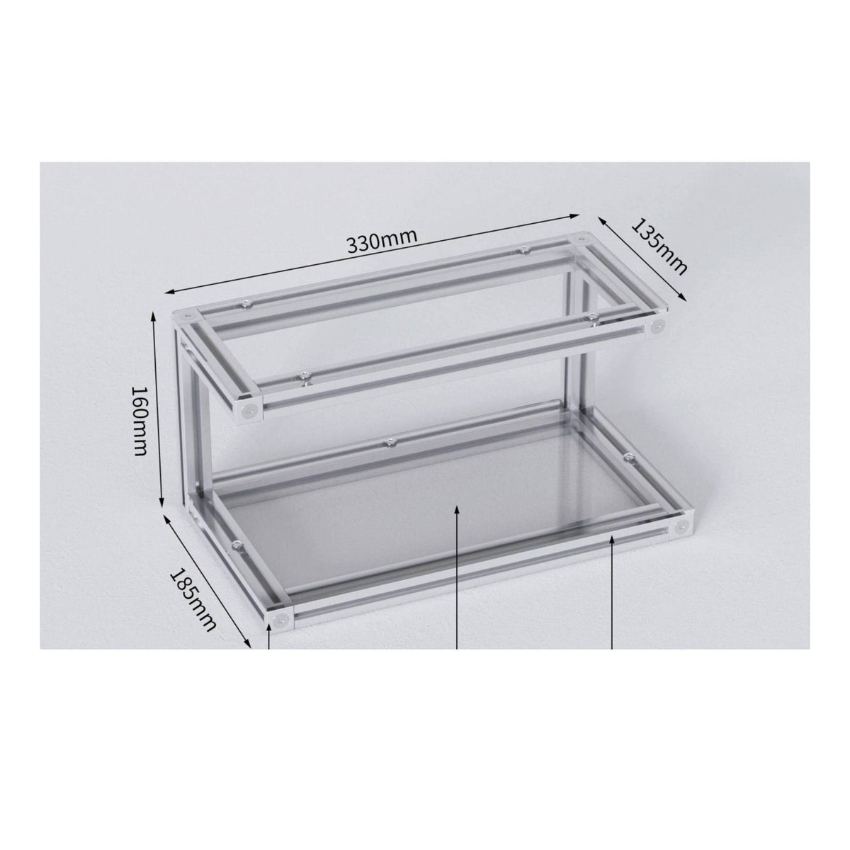 Two-Tier Display Rack Rectangular Desktop Display Rack Sturdy