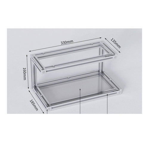 Two-Tier Display Rack Rectangular 2 Tier Desk Shelf Sturdy