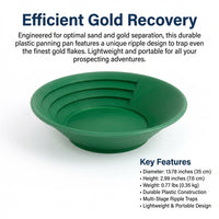 Gold Washing Pan for Sand Gravel, Lightweight Panning Kit for Outdoor, Manual Si #variant:350*76mm