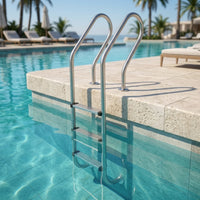 Three-Step Pool Ladder Drill Stainless Steel Pool Ladder Easy to Install for in-Ground Pools