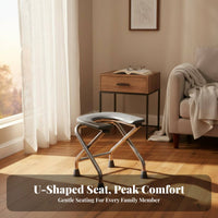 Sturdy Frame Foldable Bedside Commode Stable Support Folding Bedside Commode Non-Slip Feet Portable Toilet Easy to Clean for Pregnant Women, Disabled Individuals, People with Disabilities, Home Care, Bedroom, Travel