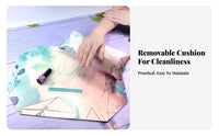 Eight-Sided Manicure Table Mat Set Waterproof Nail Art Armrest Pillow and Mat Easy to Clean Manicure Hand Rest Set for Beauty Students, Vanity Desk