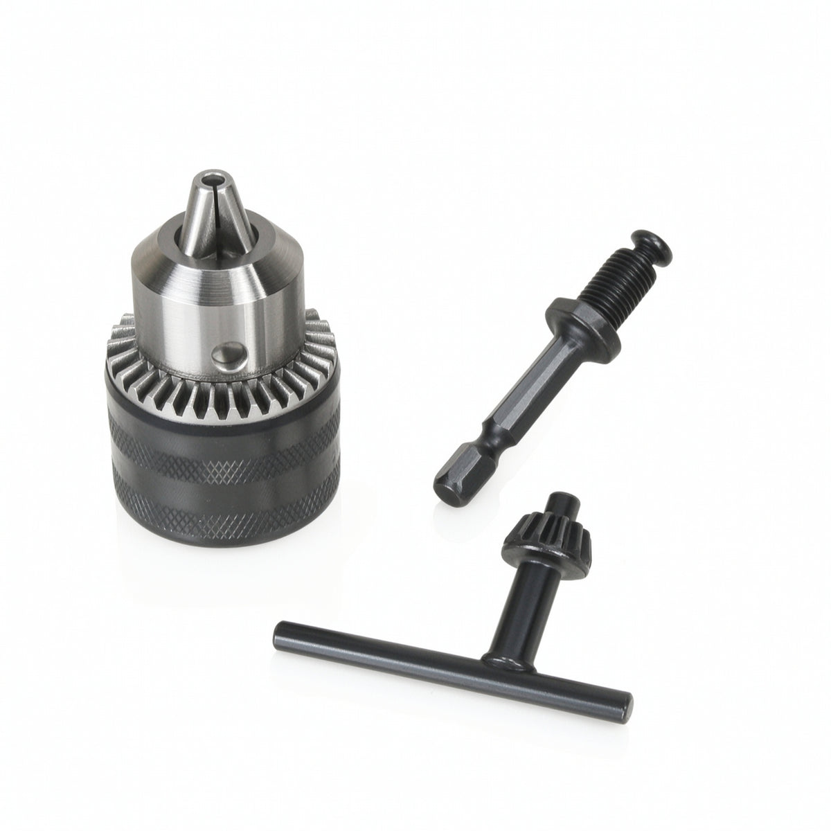 Drill Chuck with Hex Shank Knurled Drill Chuck Adapter Tool Metal Heavy Duty for Diyers, Home Improvement, Workshops