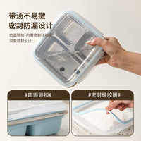 Microwave-Safe Lunch Box 304 Stainless Steel Divided Sealed Portion Control Salad Bento Fresh-Keeping Container