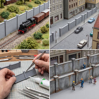 N Scale 1:160 Wall 3D Printed Architectural Miniature Model for Diorama Scenery