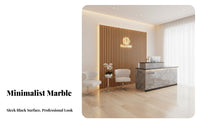 Reception Desk with Storage Multi-functional Retail Checkout Desk Stable Welcome Counter Sturdy Commercial Wood Suitable for Business Owners Company Entrance Office Reception