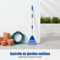 Kids Detachable Foliage Rake, Garden Tool, Wooden Handle, Universal Lawn