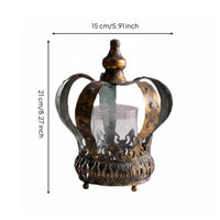 Crown Candle Holder Antique Bronze Tabletop Candle Holder Vintage Design
