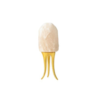 Crystal Stone Ornament with Metal Base Natural Decorative Accent Sculptural