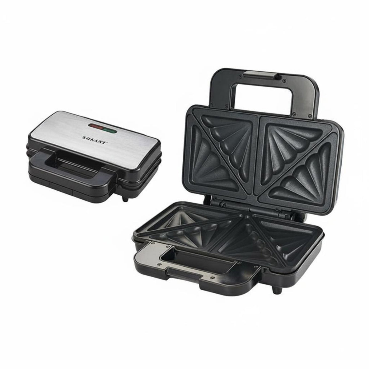 Multi-Functional Sandwich Press Easy to Clean Electric Waffle Appliance Cool Touch Handle Portable Breakfast Machine 1000W High Power for Home