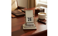 Retro Perpetual Calendar Mechanical Desktop Flip Calendar Compact Ornament Decorative for Study, Reception Desk