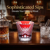 Kiriko-style Crystal Whiskey Glass, Green Dragon Eye Cut