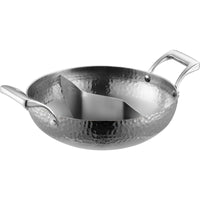 Hot Pot with Divider Stainless Steel Cookware Leakproof for Home Dinners