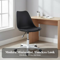 Clear Rolling Chair Height Adjustable Task Seating Minimalist Design for Bedroom