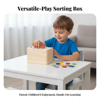 Color and Shape Sorting Toy Multiple Play Modes Wooden Shape Sorter Box Develops Fine Motor Skills Color Sorting Box for Kids, Preschoolers, Preschool