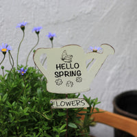 Watering Can Stake Distressed Seasonal Sign Stake Weathered